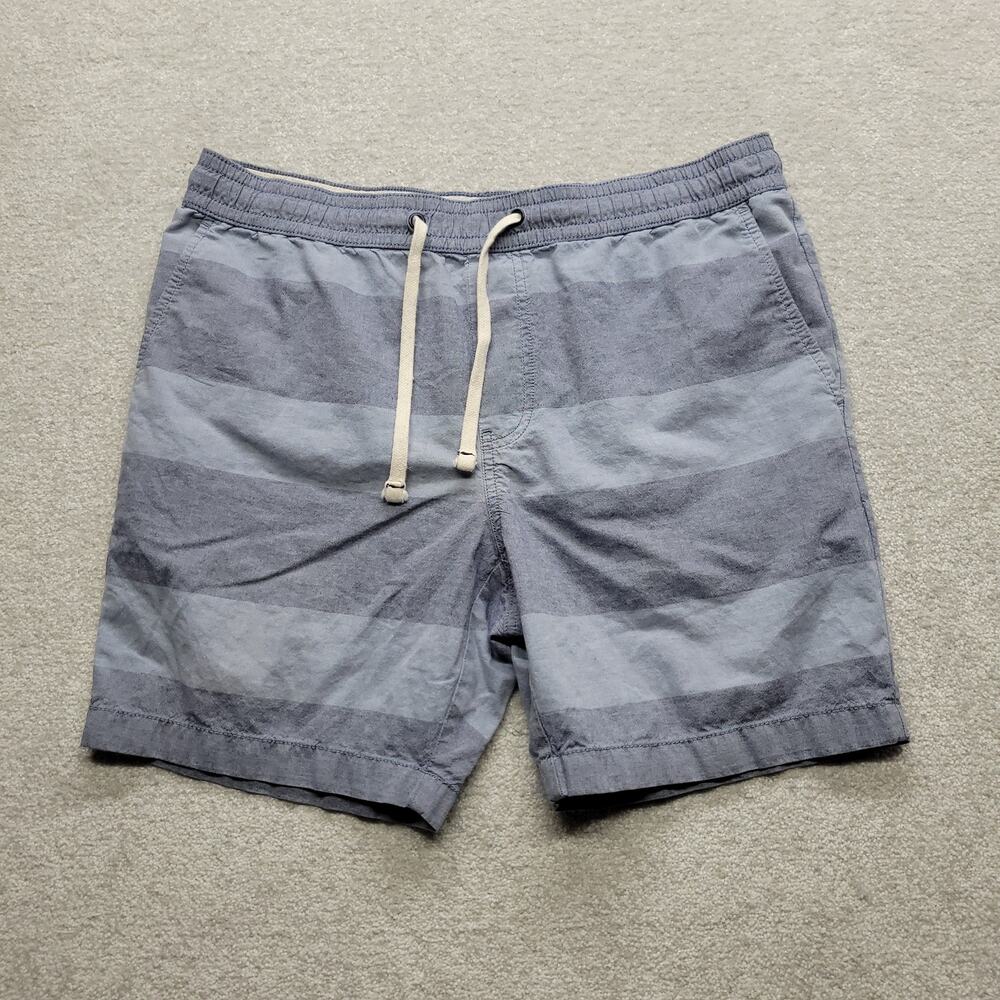 Tommy Hilfiger Mens Medium Shorts Blue Stripe Drawstring Elastic Waist Casual